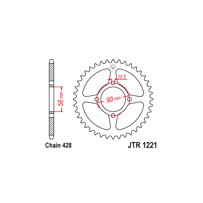 Honda CBR 125 (from 2011) rear sprocket 44 teeth