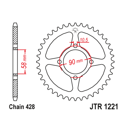 Honda CBR 125 (from 2011) rear sprocket 44 teeth