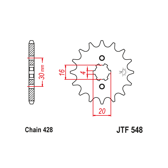 Yamaha XT 125 (from 2008) front sprocket