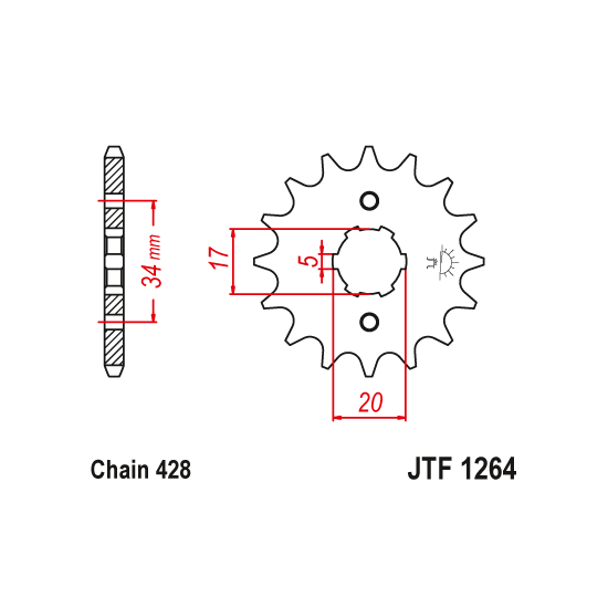 Honda CBR 125 front sprocket