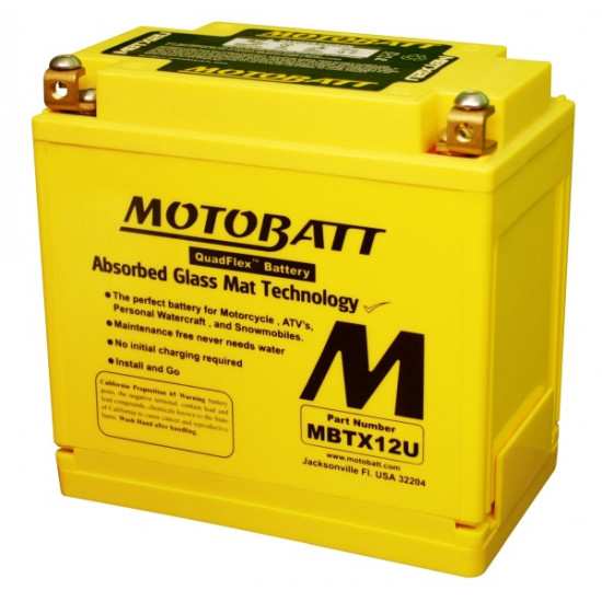 YTX12-BS (MBTX12U) 12V 14Ah 200A Motobatt battery