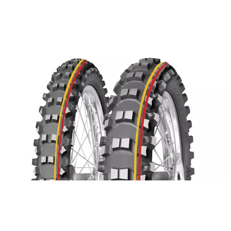 MITAS padanga 100/100-18 TERRA FORCE MX-SM SOFT/MEDIUM 59M TT DOT 2022 (DOT:TVDD) (raudona/geltona juosta) (26311)