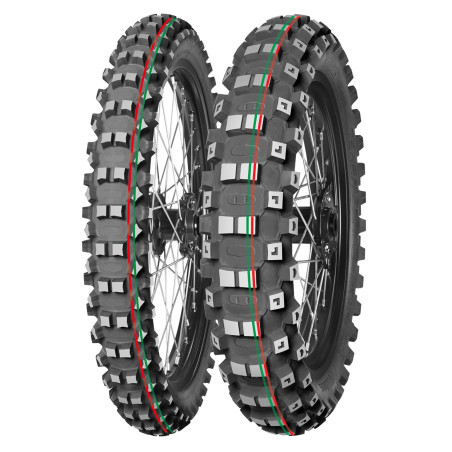 MITAS tire 110/100-18 TERRA FORCE MX-MH MEDIUM/HARD 64M TT (red/green stripe) DOT 2021 (DOT:DODJ/CJDJ) (26649)