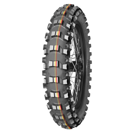 MITAS tire 90/100-14 TERRA FORCE MX-SM SOFT/MEDIUM 49M TT (red/yellow stripe) DOT 2022 (DOT:JDDD/CTDD) (26032)