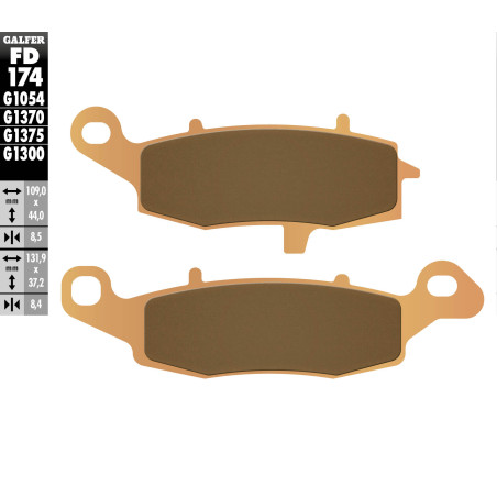 GALFER brake pads KH229 Metalic sinter (gold color) STREET
