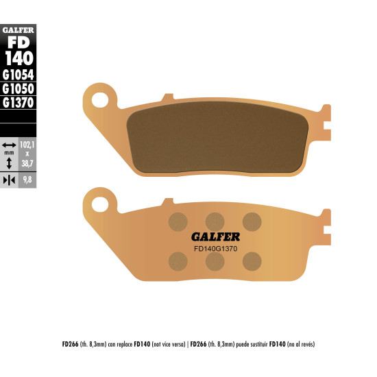 GALFER brake pads KH196 Metalic sinter (gold color) STREET