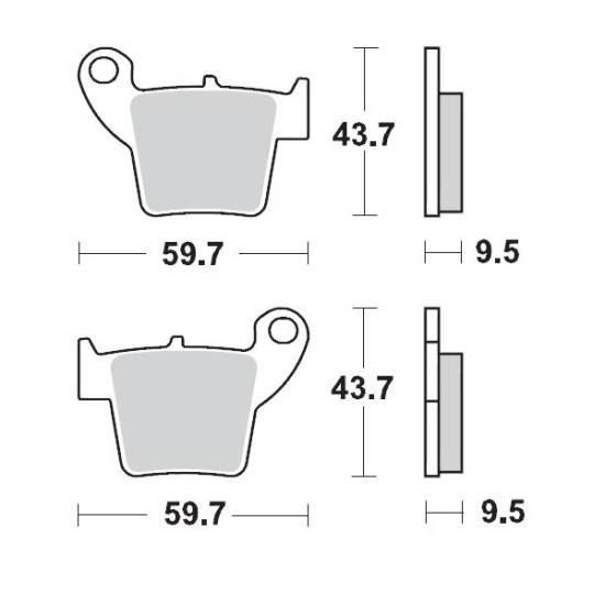 MOTO-MASTER brake pads KH346 SINTER METAL RACING: 12 (SINTERPRO SERIES RACING GP) CR 125-250, CRF 450