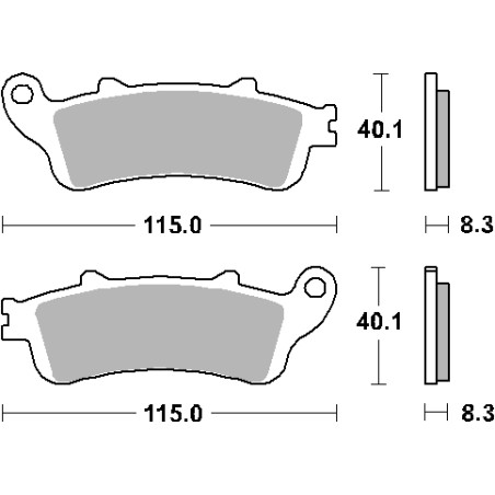 SBS stabdžių kaladėlės KH261 / KH281 STREET CERAMIC spalva juoda tinka: HONDA CBR1000RR, GL1800, VFR800 priekis