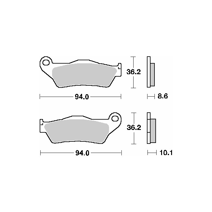 SBS brake pads KH363 STREET CERAMIC color black fits: BMW R850 / 1100 / 1150 / 1200, K1200 / 1300 rear