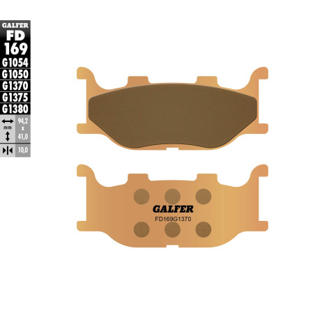 GALFER stabdžių kaladėlės KH199 Metalic sinter (auksinės spalvos) STREET, (priekis) YAMAHA FZ6 '04-'06, XJ6 '09- , XV125 / 250, 