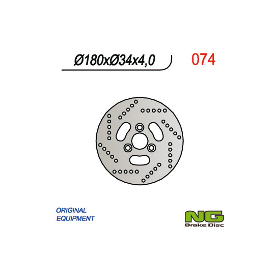 NG brake disc front SUZUKI scooter 50 (180x34x4) (3x10,5mm) KATANA 50 '97-'03, ADRESS 50 '95-'02