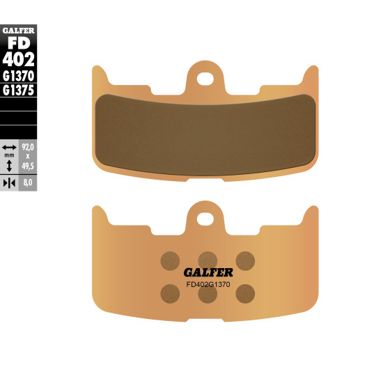 GALFER brake pads KH345 Metalic sinter (gold color) STREET