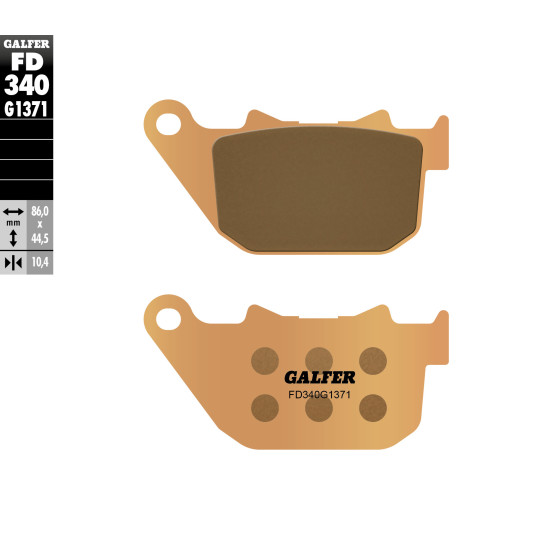 GALFER brake pads KH387 Metalic sinter (gold color) STREET HARLEY