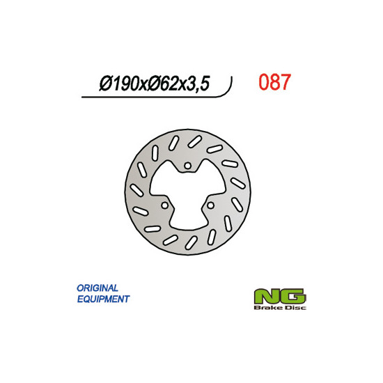 NG brake disc front DERBI 50 (for scooters) (190x62x3.5)