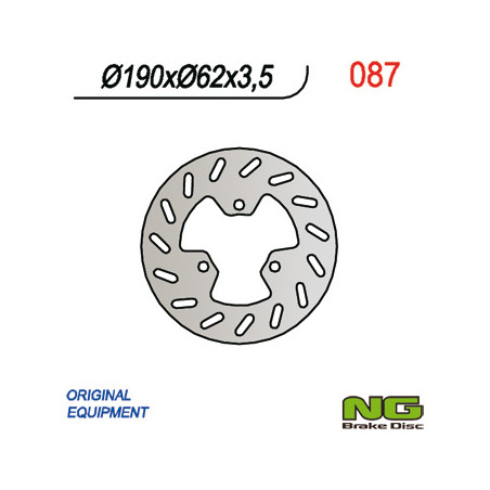 NG brake disc front DERBI 50 (for scooters) (190x62x3.5)
