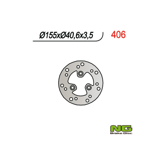NG brake disc front for scooters APRILIA / MBK / PIAGGIO / YAMAHA (155x40.6x3.8)