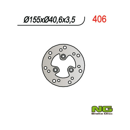 NG brake disc front for scooters APRILIA / MBK / PIAGGIO / YAMAHA (155x40.6x3.8)