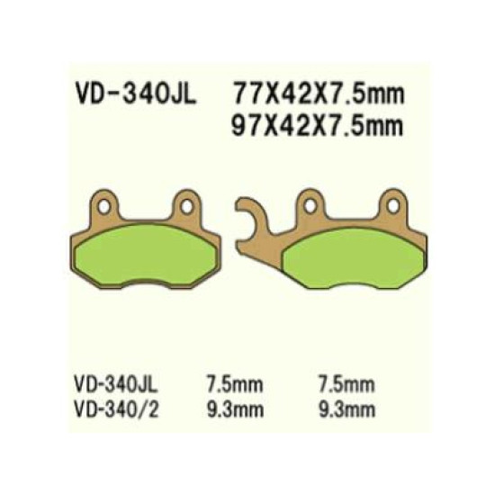 VESRAH brake pads KH135 / KH214 Metalic sinter (gold color) (MADE IN JAPAN)