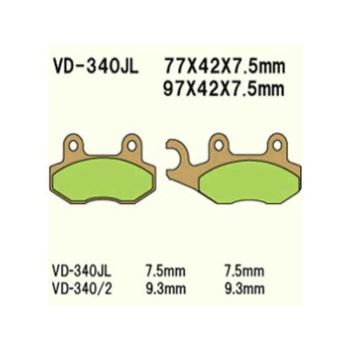 VESRAH stabdžių kaladėlės KH135 / KH214 Metalic sinter (auksinės spalvos) (MADE IN JAPAN)