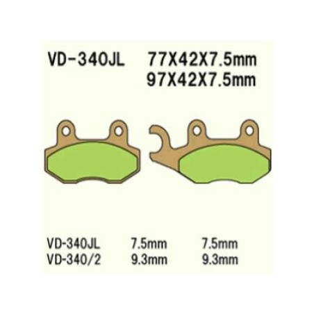 VESRAH stabdžių kaladėlės KH135 / KH214 Metalic sinter (auksinės spalvos) (MADE IN JAPAN)
