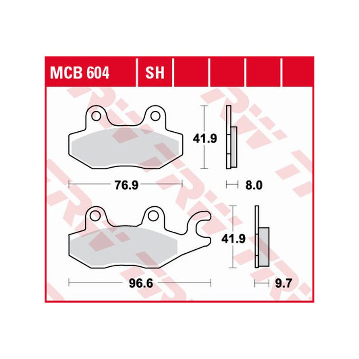 TRW LUCAS brake pads KH165 / 2 ORGANIC SUZUKI DR 800 97-99, TRIUMPH TIGER 1050 07-13, DYTONA 1200 93-97, TROPHY 1200 94-
