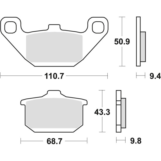 TRW LUCAS brake pads KH85 ORGANIC KAWASAKI EN 500 90-03, GPZ 600 85-90, VN 750 86-95, GTR 1000 86-93, ZR 1100 96-97, VN