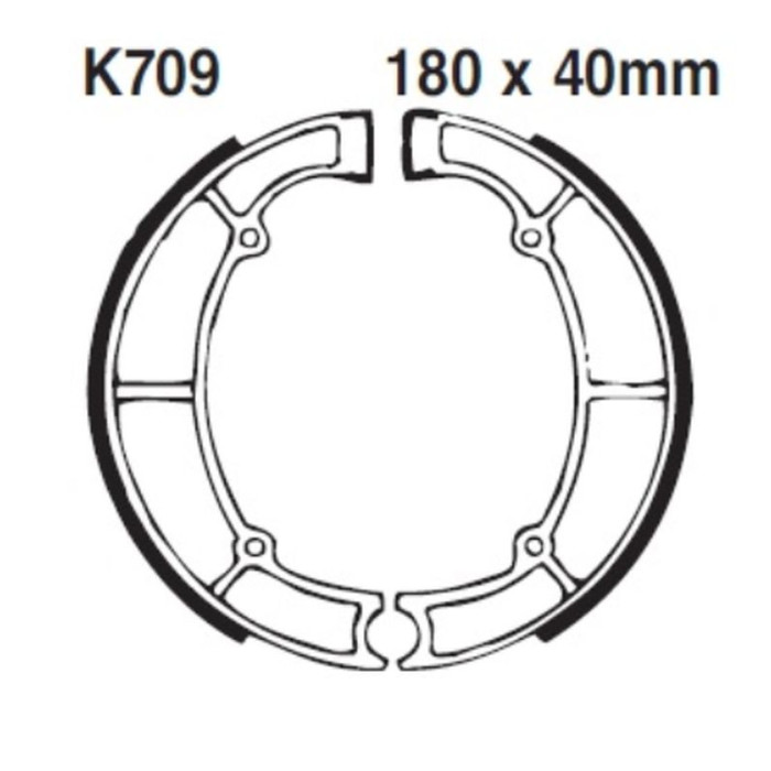 JR drum brake pads (K709) KAWASAKI LTD 450 '86-'89, EN 500 '90-'04, ZL 600 '86-'97, VN 750 '86-'94, VN 800 '95-'06 (