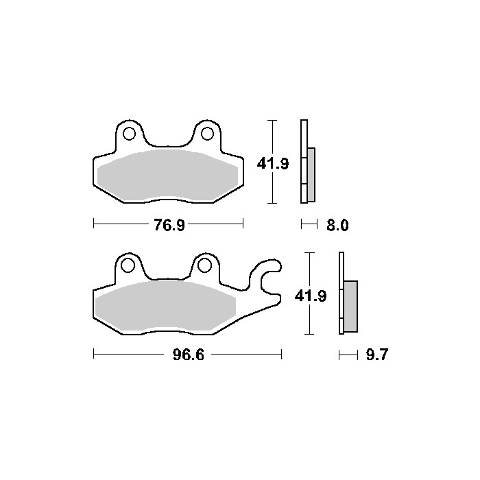 SBS brake pads KH165 / 2 STREET CERAMIC color black