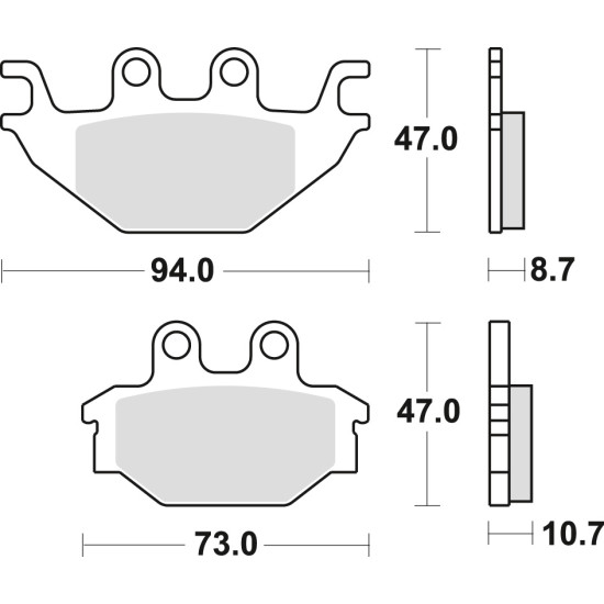 TRW LUCAS brake pads KH377 SINTER OFFROAD CAN-AM DS 250 08-15, KAWASAKI KVF 300 13-, front / rear