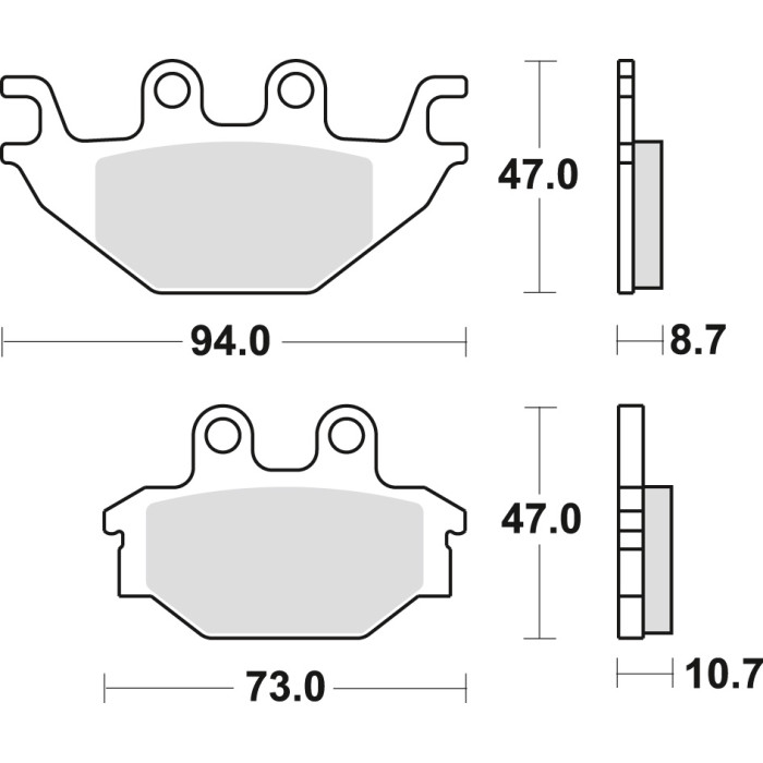 TRW LUCAS brake pads KH377 SINTER OFFROAD CAN-AM DS 250 08-15, KAWASAKI KVF 300 13-, front / rear