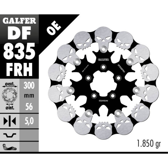 GALFER brake disc front HARLEY-DAVIDSON (300X56X5)
