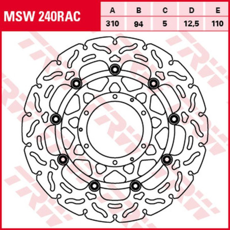 TRW LUCAS ZF brake disc front HONDA CBR 600RR '03-'16, CB 1000R '08-'16, CBR 1000RR FIREBLADE '04-'05, CB 1300S / A / F '