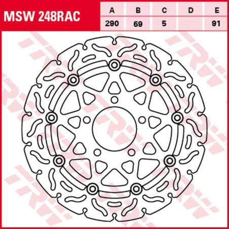 TRW LUCAS ZF brake disc front SUZUKI GSF 650 '05-'06, SV 650 '03-'10, GSX 750F '03-'06, VZ 1500 INTRUDER '09-'13, VLR 180
