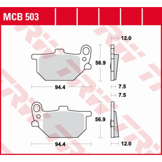 TRW LUCAS ZF brake pads KH041 ORGANIC YAMAHA RD 250 / RD 400S '78-'79 (front / rear) XS 400 / 750 '80-'83, XS 850 '82
