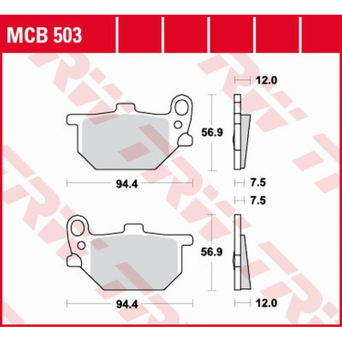 TRW LUCAS ZF brake pads KH041 ORGANIC YAMAHA RD 250 / RD 400S '78-'79 (front / rear) XS 400 / 750 '80-'83, XS 850 '82
