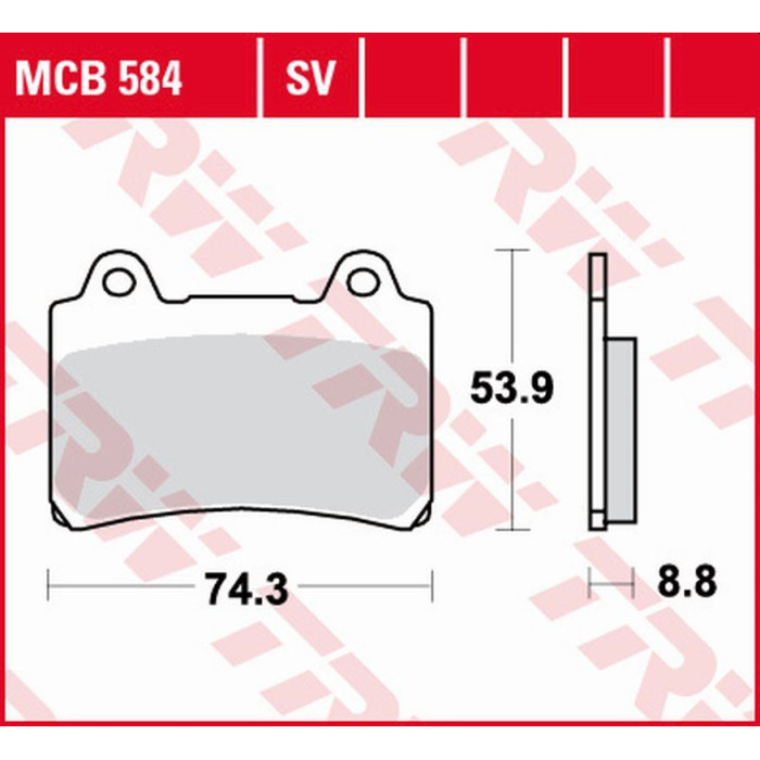 TRW LUCAS ZF brake pads KH123 ORGANIC YAMAHA FZR 750 / 1000 GENESIS '86-'88, TRX 850 '96-'99, FJ 1200 '91-'95, XJR 1200