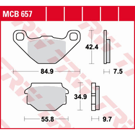 TRW LUCAS ZF brake pads KH173 ORGANIC APRILIA SX 125 '08-'14, GILERA EGALET 50 '95-'99, MUZ BAGHIRA / MASTIFF 660 '97-'0