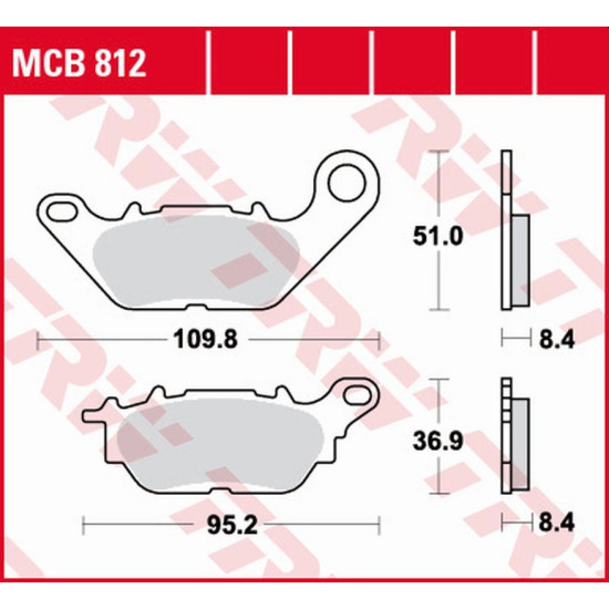 TRW LUCAS ZF brake pads KH464 ORGANIC YAMAHA DELIGHT 115 '13-'16, GPD / LTS / YS 125 '16-, YBR 125 '08-'16, CRYPTON / SN