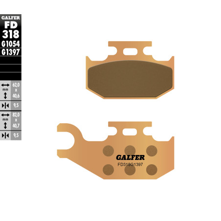GALFER brake pads KH317 / 414 Metalic sinter (gold color) ATV BOMBARDIER, CAN-AM, SUZUKI