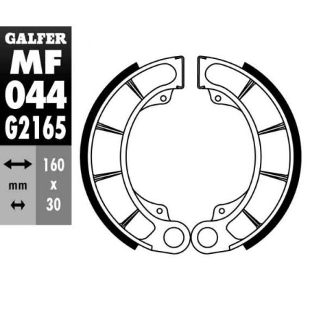 GALFER būgninių stabdžių kaladėlės galas SH351 HONDA FES 250 FORESIGHT '97-'01, PANTHEON 125 / 150 '98-'02, PS 250 '04-, TRX 420