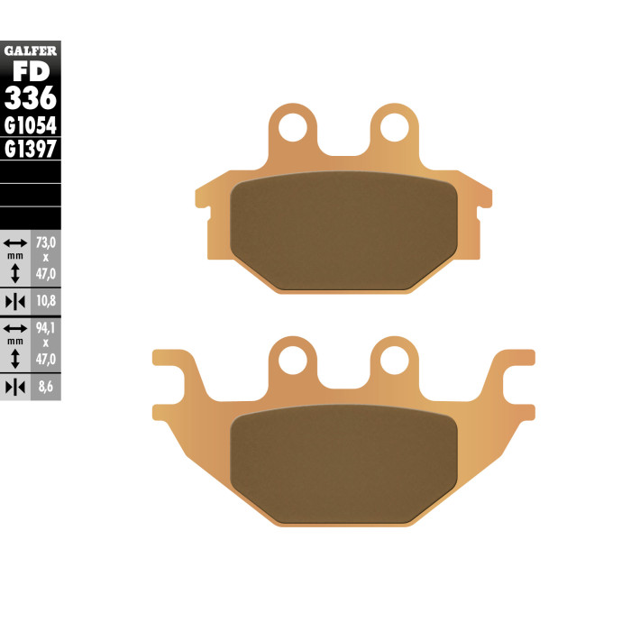 GALFER brake pads KH377 Metalic sinter (gold color) ATV