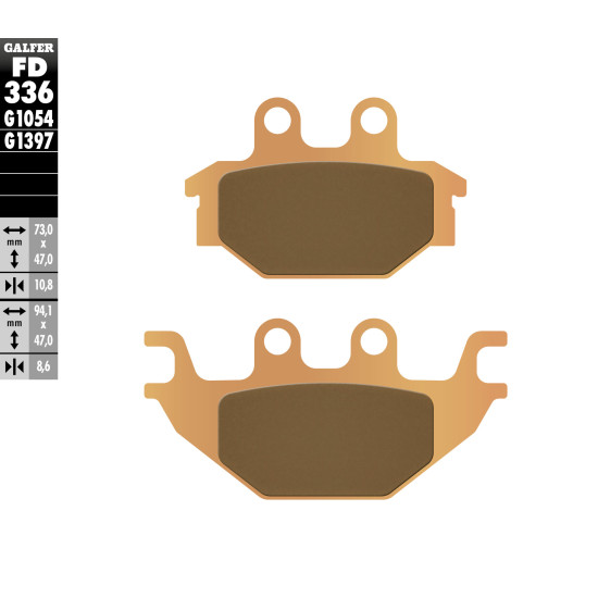 GALFER brake pads KH377 Metalic sinter (gold color) ATV