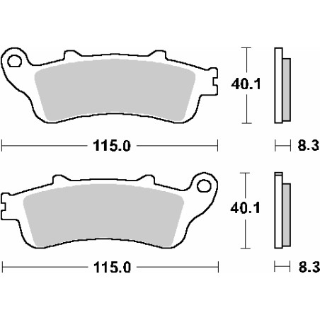 SBS brake pads KH261 / KH281 STREET CERAMIC color black fits: HONDA CBR1000RR, XL1000VAR, VFR800 rear