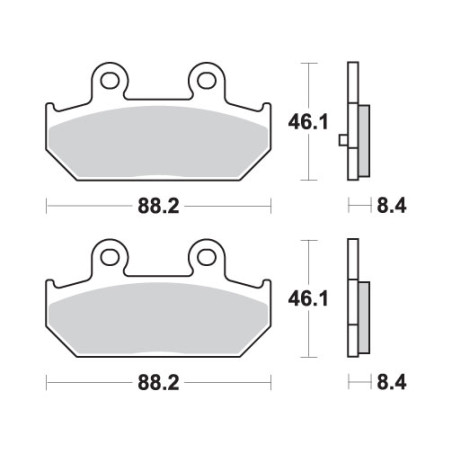 SBS brake pads KH412 MAXI SINTER SINTER gold color fits: SUZUKI 400 / 650 BURGMAN rear