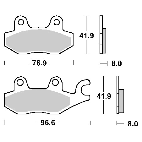 SBS stabdžių kaladėlės KH165 / KH215 STREET CERAMIC spalva juoda