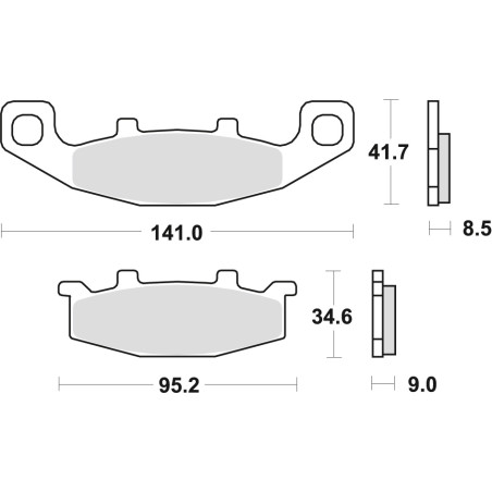 TRW LUCAS stabdžių kaladėlės KH129 ORGANIC KAWASAKI ZL 600 95-97, ZZR 600 / 1100 90-92, ZR 750 91-99, GPZ 900 90-94, GTR 1000 94