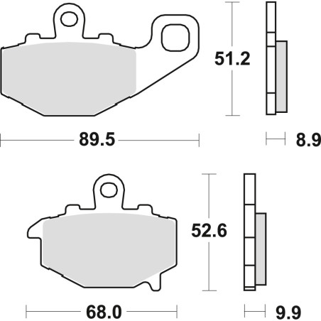 TRW LUCAS stabdžių kaladėlės KH192 ORGANIC KAWASAKI ZX6R 600 94-16, ZX6R 636 02-06, ER6 06-16, VERSYS 650 07-14, Z 750 04-06, ZX