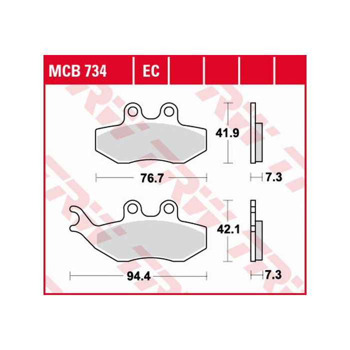 TRW LUCAS brake pads KH194 ORGANIC APRILIA SX 50 14-, YAMAHA DT 50 04-08, TZR 50 03-20, XT 125 05-11, front