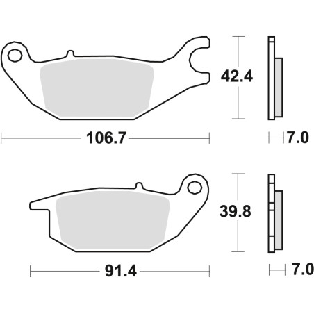 TRW LUCAS stabdžių kaladėlės KH343 ORGANIC HONDA CBR 125 04-10, XL 125 V VARADERO 01-13, YAMAHA YZF 150 14-, galas