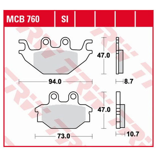 TRW LUCAS brake pads KH377 ORGANIC YAMAHA MT 125 14-, YZF 125 08-18, rear